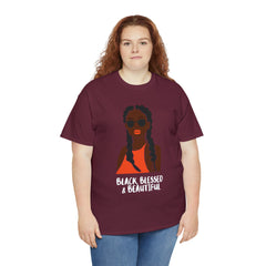 Black Blessed And Beautiful Shirt | Empowered & Beautiful Cotton T-shirt