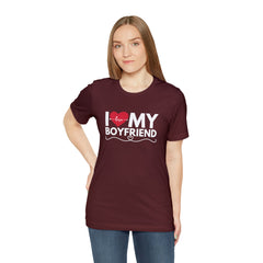 I Love My Boyfriend Shirt | Couple Love T-Shirt, Pair Girlfriend Boyfriend Matching Shirt