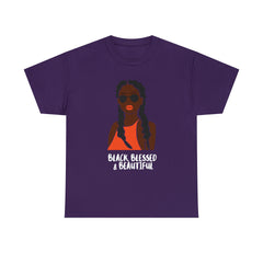 Black Blessed And Beautiful Shirt | Empowered & Beautiful Cotton T-shirt