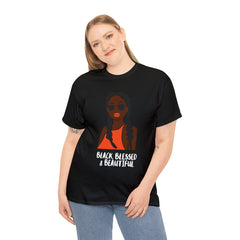 Black Blessed And Beautiful Shirt | Empowered & Beautiful Cotton T-shirt