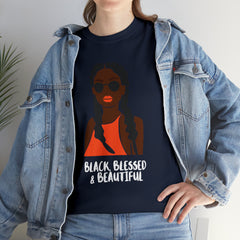 Black Blessed And Beautiful Shirt | Empowered & Beautiful Cotton T-shirt