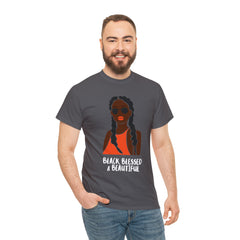 Black Blessed And Beautiful Shirt | Empowered & Beautiful Cotton T-shirt
