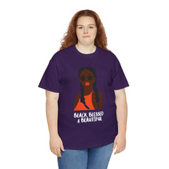 Black Blessed And Beautiful Shirt | Empowered & Beautiful Cotton T-shirt