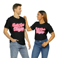 Slaying in Fourth Grade Shirt | Pink School Unisex T-Shirt