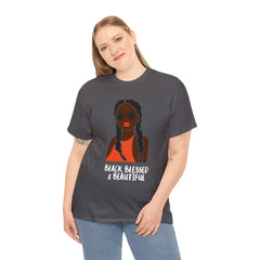 Black Blessed And Beautiful Shirt | Empowered & Beautiful Cotton T-shirt