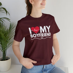 I Love My Boyfriend Shirt | Couple Love T-Shirt, Pair Girlfriend Boyfriend Matching Shirt