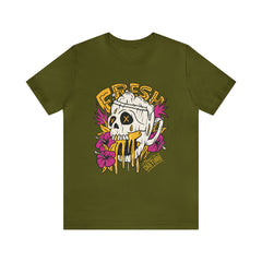 Fresh Beer Skull Shirt | Drink Beer Unisex T-Shirt