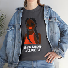 Black Blessed And Beautiful Shirt | Empowered & Beautiful Cotton T-shirt