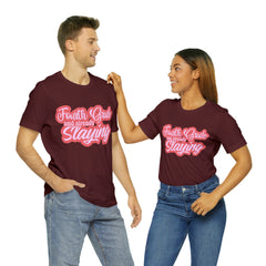 Slaying in Fourth Grade Shirt | Pink School Unisex T-Shirt