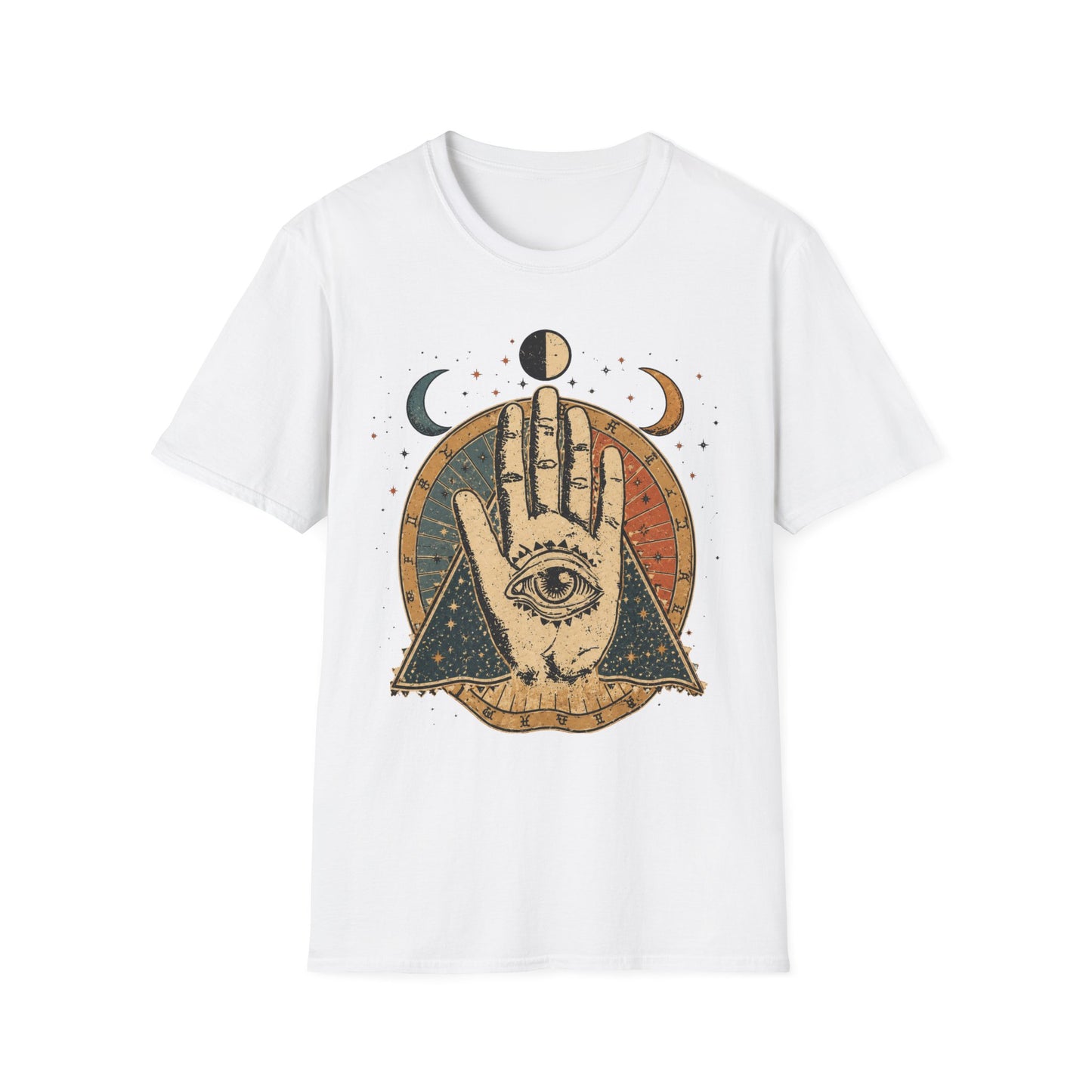 Mystic Palmistry T-Shirt — Celestial Hand with All-Seeing Eye
