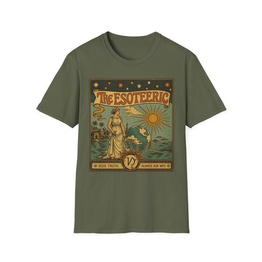 Esoteric Vintage Graphic T‑Shirt — 'The Esoteric' Retro Sun & Mystical Woman Design