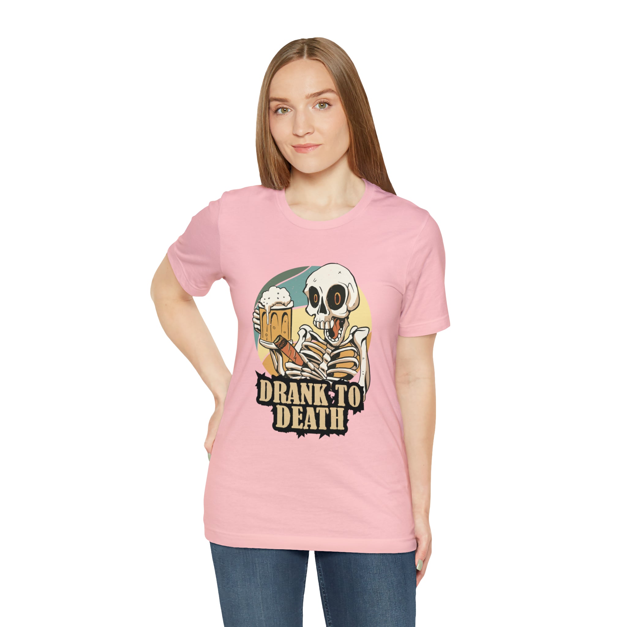 Skeleton Drank to Death Shirt | Drink Beer Unisex T-Shirt