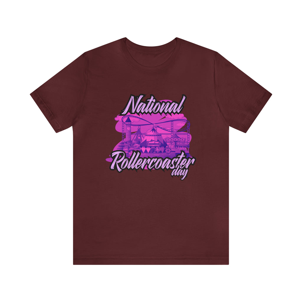 National Rollercoaster Day Pink Shirt | Carnival Ride T-Shirt