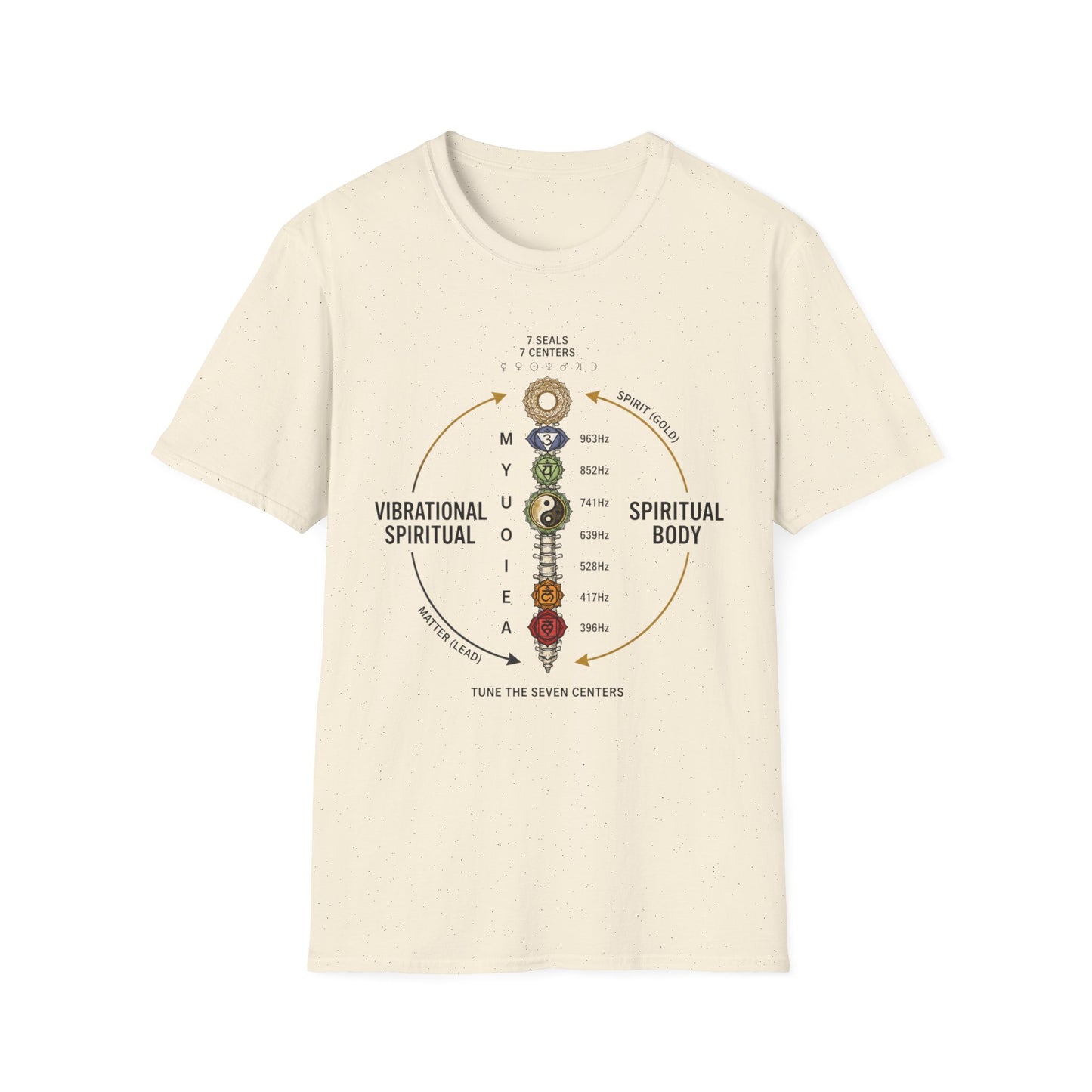 Chakra Alignment T-Shirt — 7 Seals 7 Centers Spiritual Energy Tee