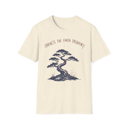 Harness The Earth Frequency T-Shirt — Bonsai Tree Spiritual Tee