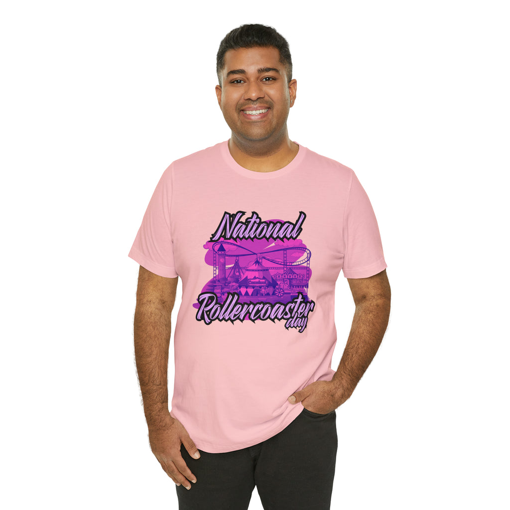 National Rollercoaster Day Pink Shirt | Carnival Ride T-Shirt