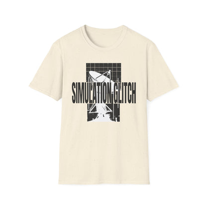 Simulation Glitch T-Shirt — Retro Satellite Grid Graphic Tee