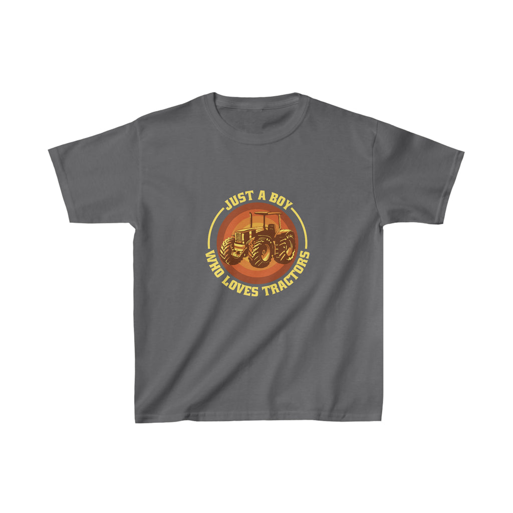 Boy Who Loves Tractor Kids Shirt | Graphics Tractor Kids Heavy Cotton™ Tee