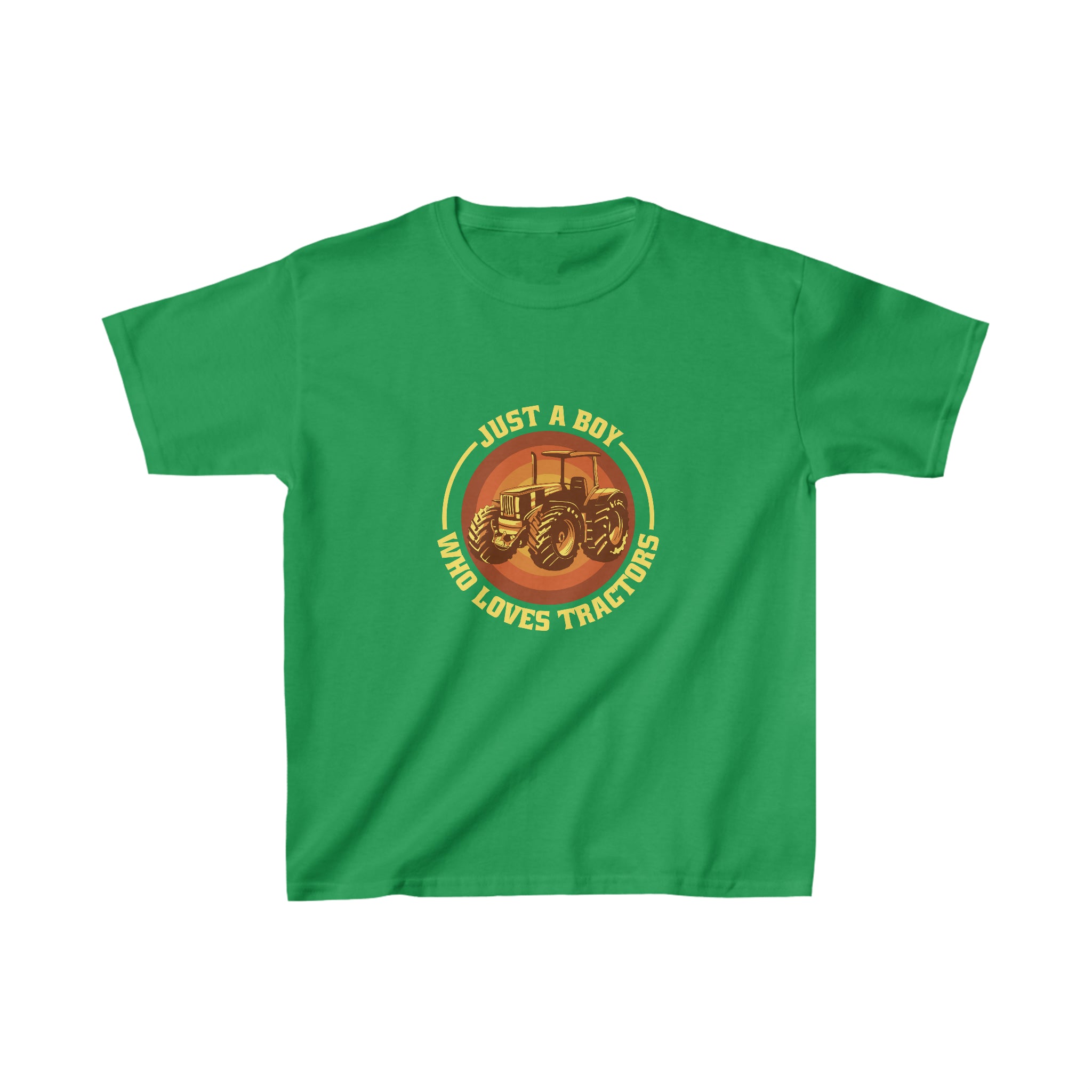 Boy Who Loves Tractor Kids Shirt | Graphics Tractor Kids Heavy Cotton™ Tee