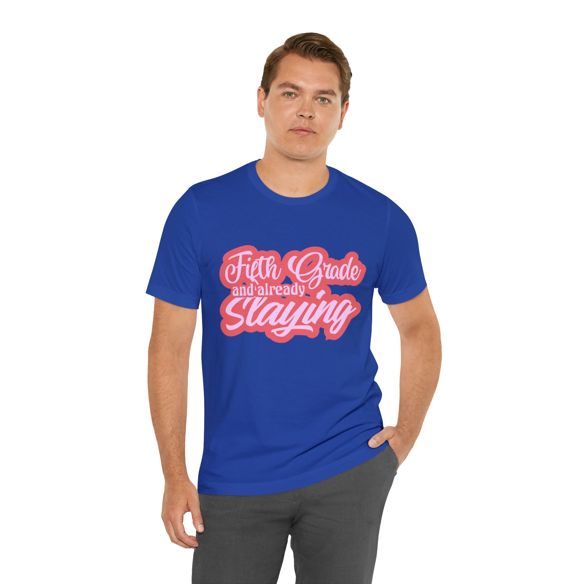 Slaying in Fifth Grade Shirt | Pink School Unisex T-Shirt