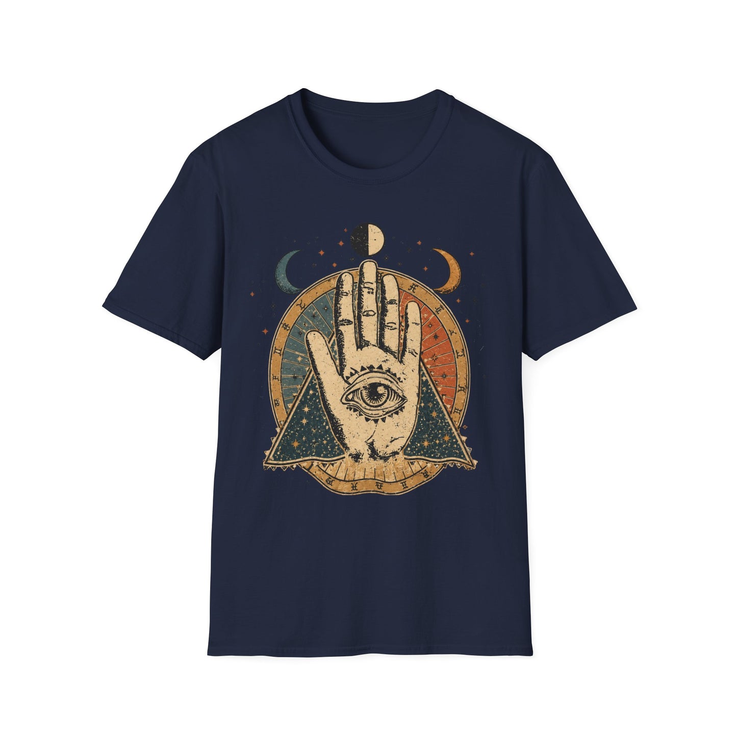 Mystic Palmistry T-Shirt — Celestial Hand with All-Seeing Eye