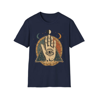 Mystic Palmistry T-Shirt — Celestial Hand with All-Seeing Eye
