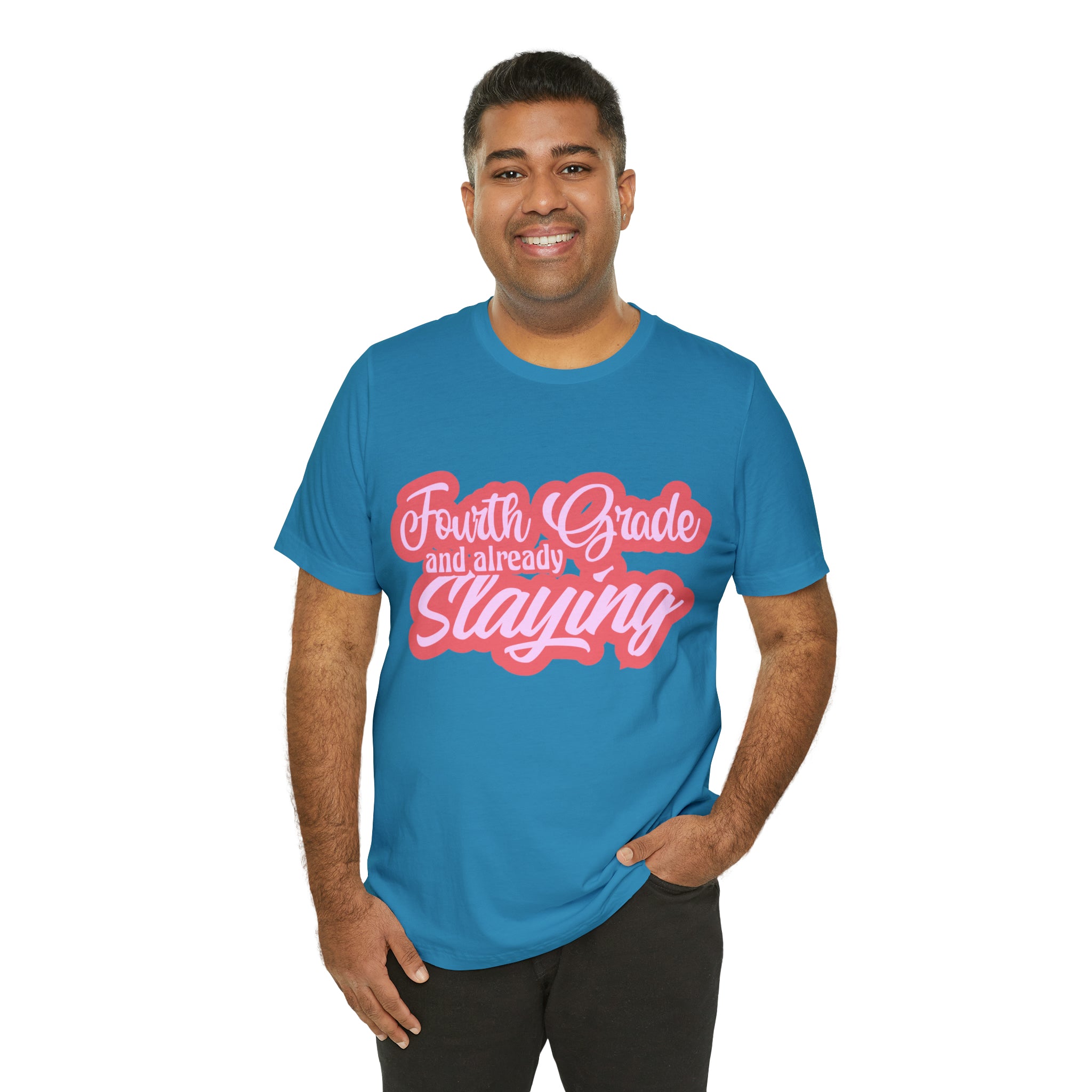 Slaying in Fourth Grade Shirt | Pink School Unisex T-Shirt