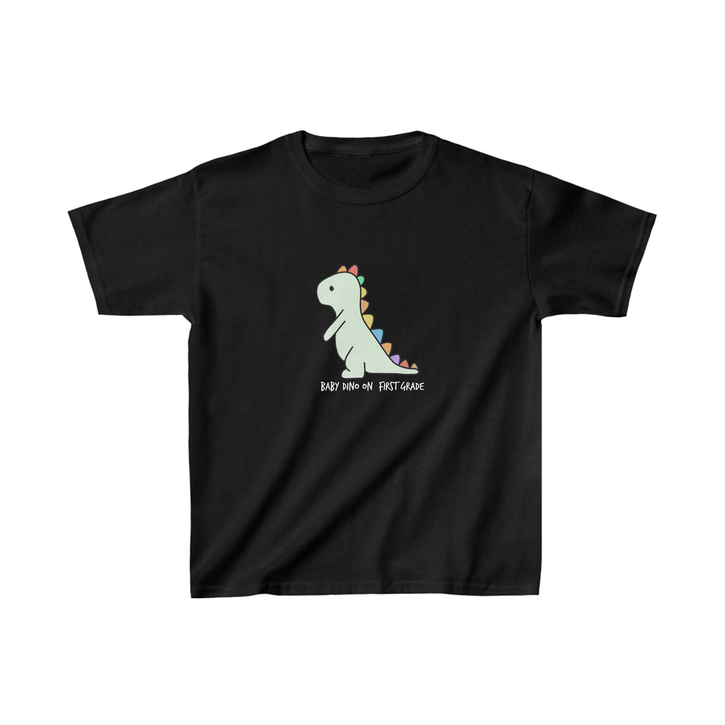 Baby Dinosaur in School | First Grade Kids Heavy Cotton™ Tee