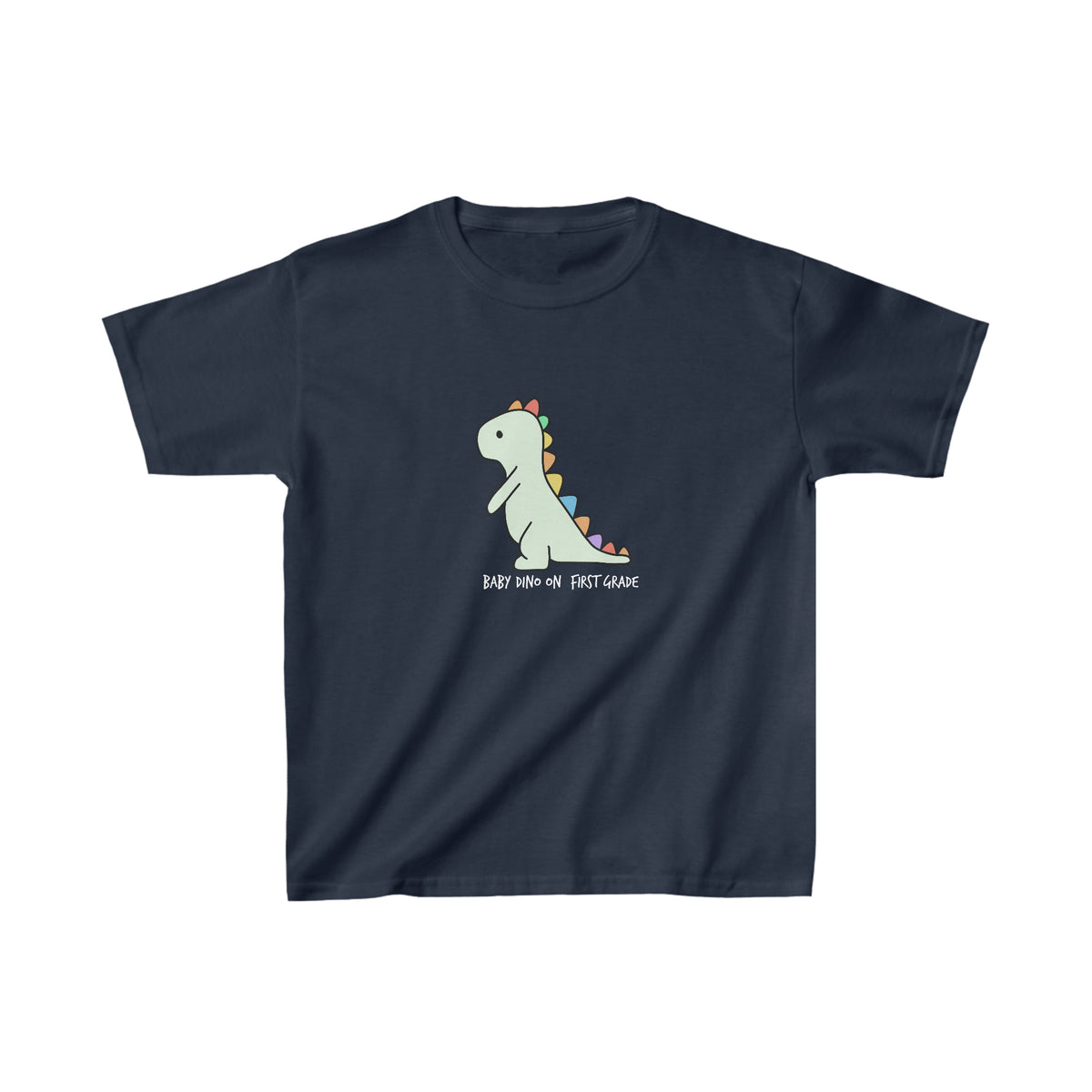 Baby Dinosaur in School | First Grade Kids Heavy Cotton™ Tee