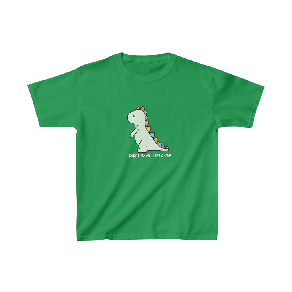 Baby Dinosaur in School | First Grade Kids Heavy Cotton™ Tee