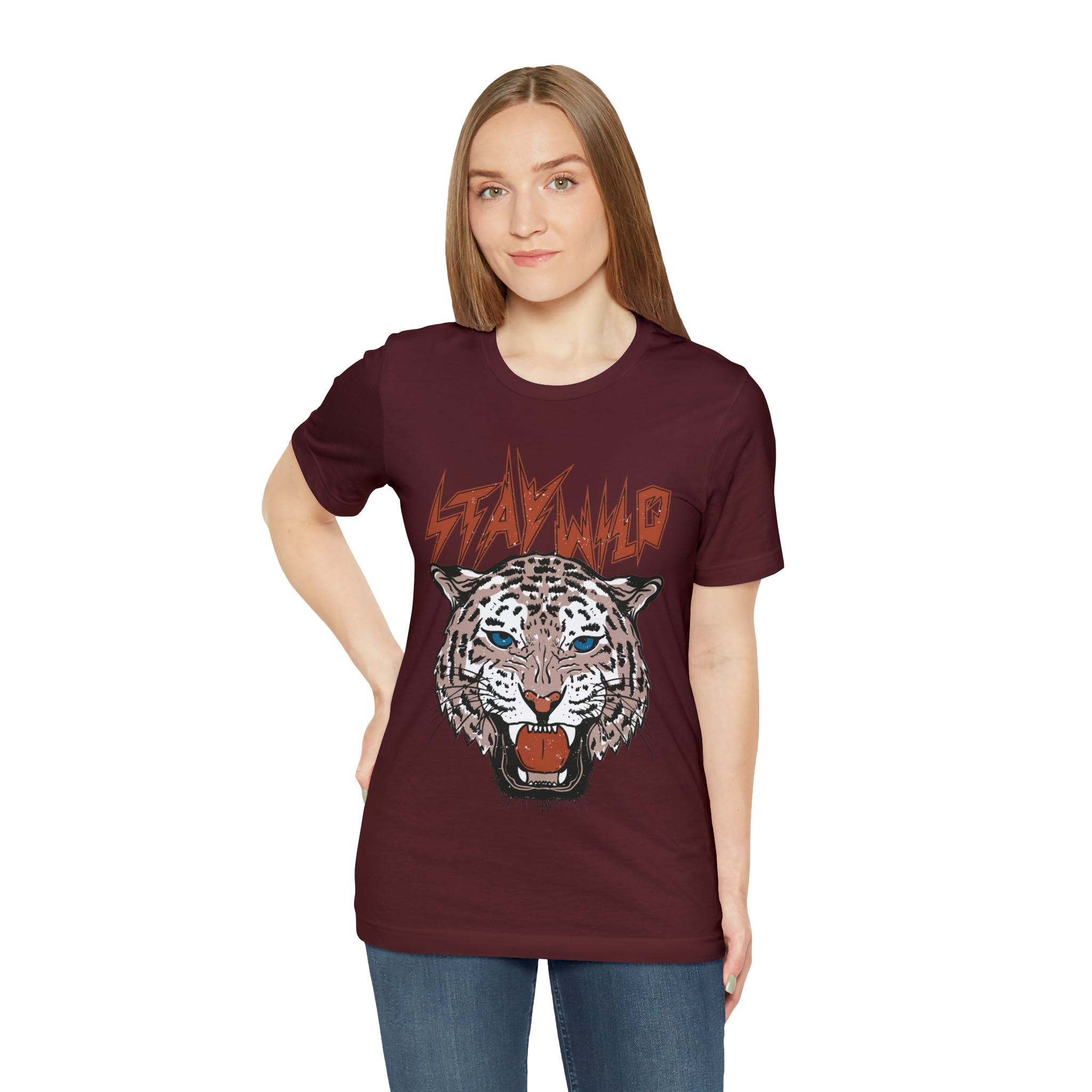 Stay Wild Unisex T-shirt Cougar Leopard Fun Ambitious Shirt Cat Lady Shirt