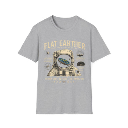 Flat Earther T-Shirt — 'Question Everything' Astronaut Graphic Tee
