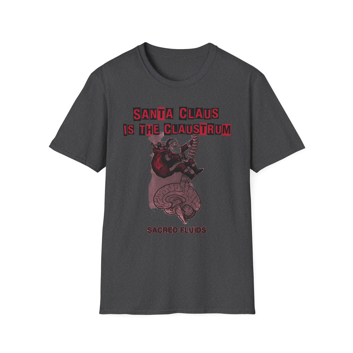 Santa Claus Is The Claustrum T-Shirt — Retro Anatomical Christmas Tee