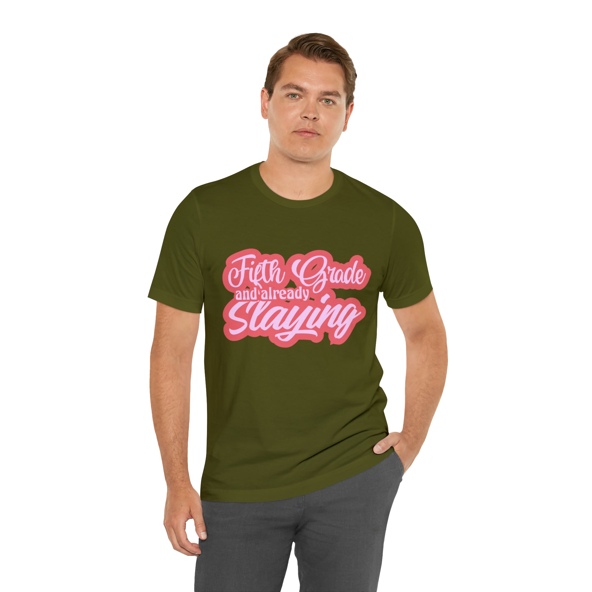 Slaying in Fifth Grade Shirt | Pink School Unisex T-Shirt