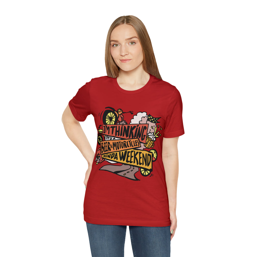 Beer and Motorcycle Shirt | Drink Beer Unisex T-Shirt