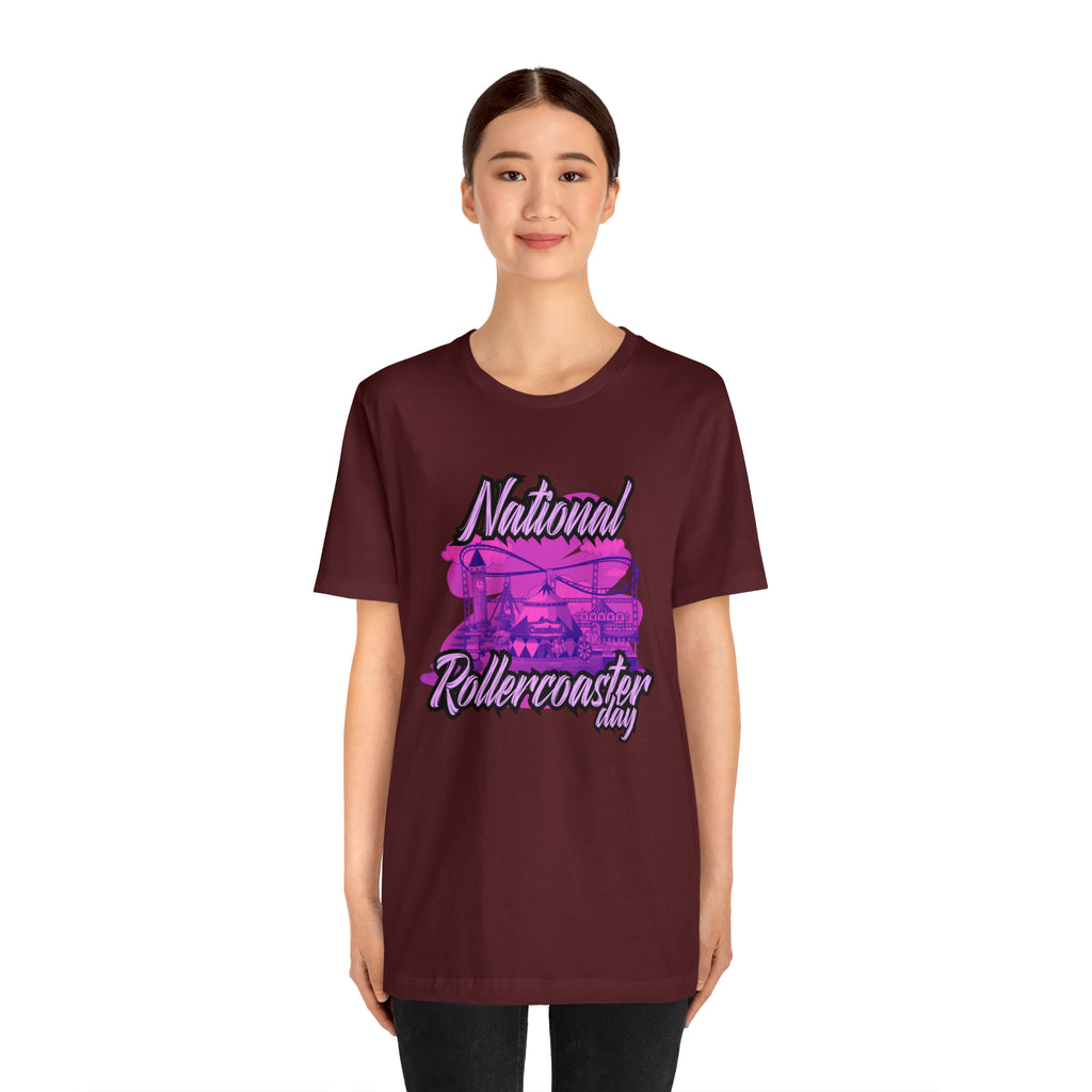 National Rollercoaster Day Pink Shirt | Carnival Ride T-Shirt