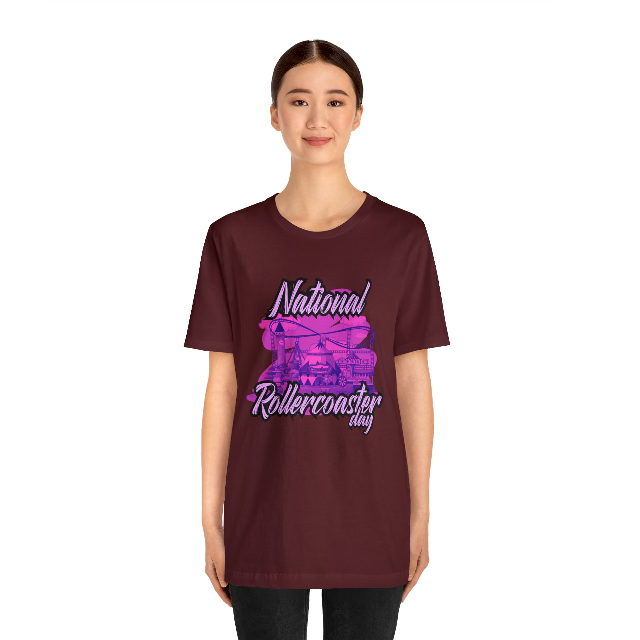 National Rollercoaster Day Pink Shirt | Carnival Ride T-Shirt