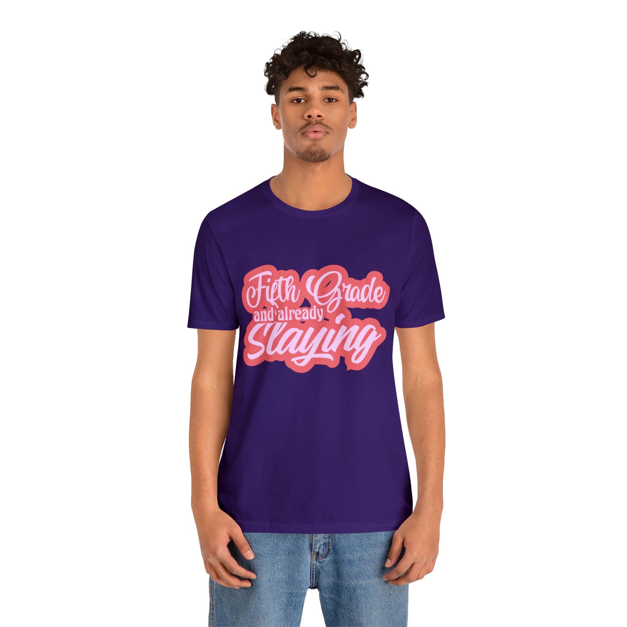 Slaying in Fifth Grade Shirt | Pink School Unisex T-Shirt