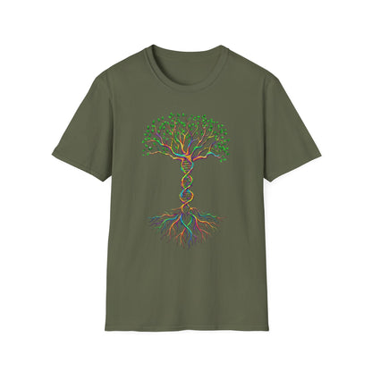 DNA Tree T-Shirt — Colorful Genetic Tree of Life Tee
