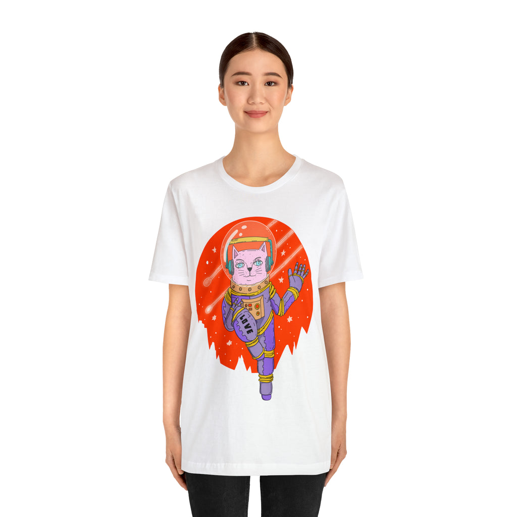 Space Cat Unisex T-Shirt | Telescope Galaxy Stars Cat Lady Shirt