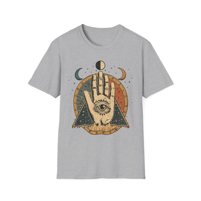 Mystic Palmistry T-Shirt — Celestial Hand with All-Seeing Eye