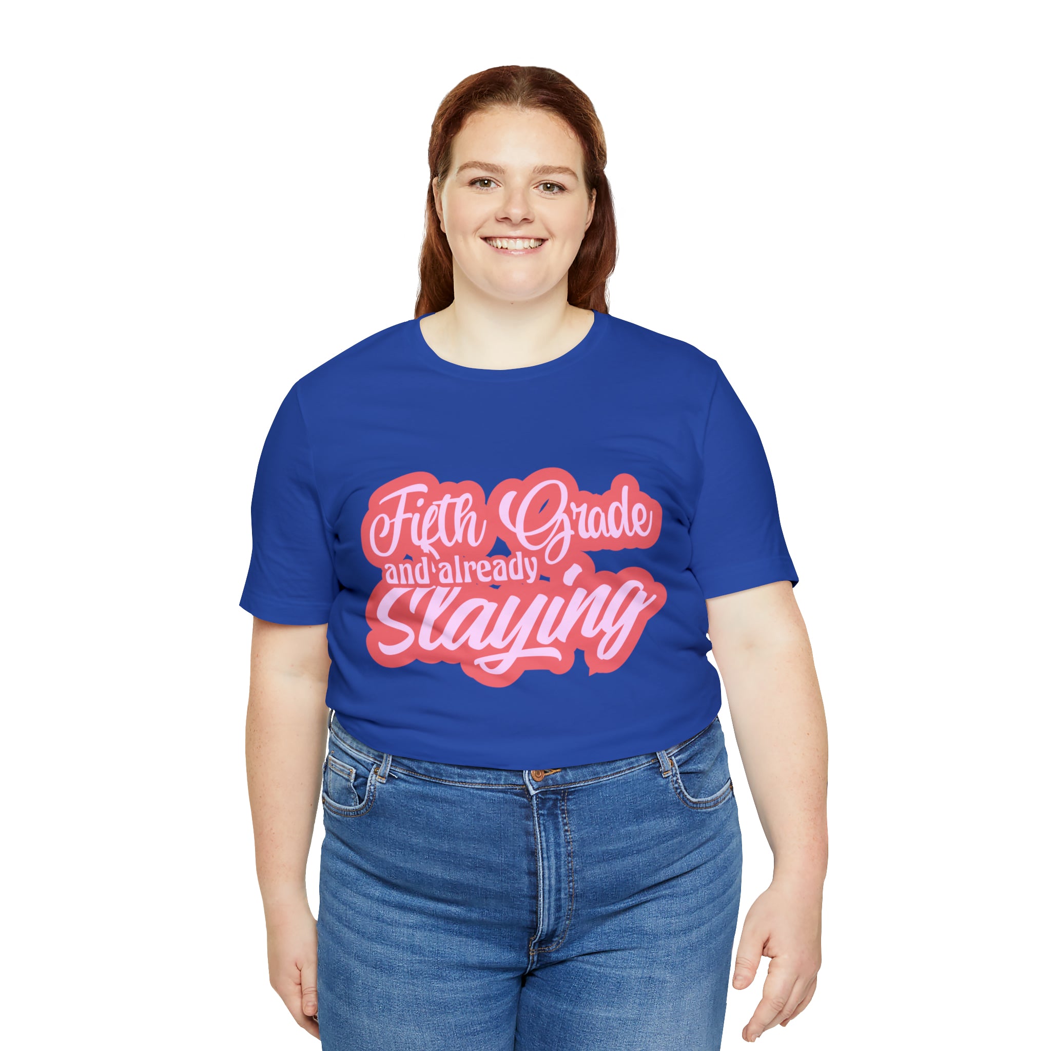 Slaying in Fifth Grade Shirt | Pink School Unisex T-Shirt