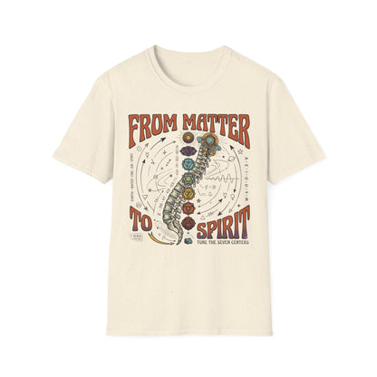 Spiritual Chakra Spine Graphic Tee—From Matter to Spirit T-Shirt