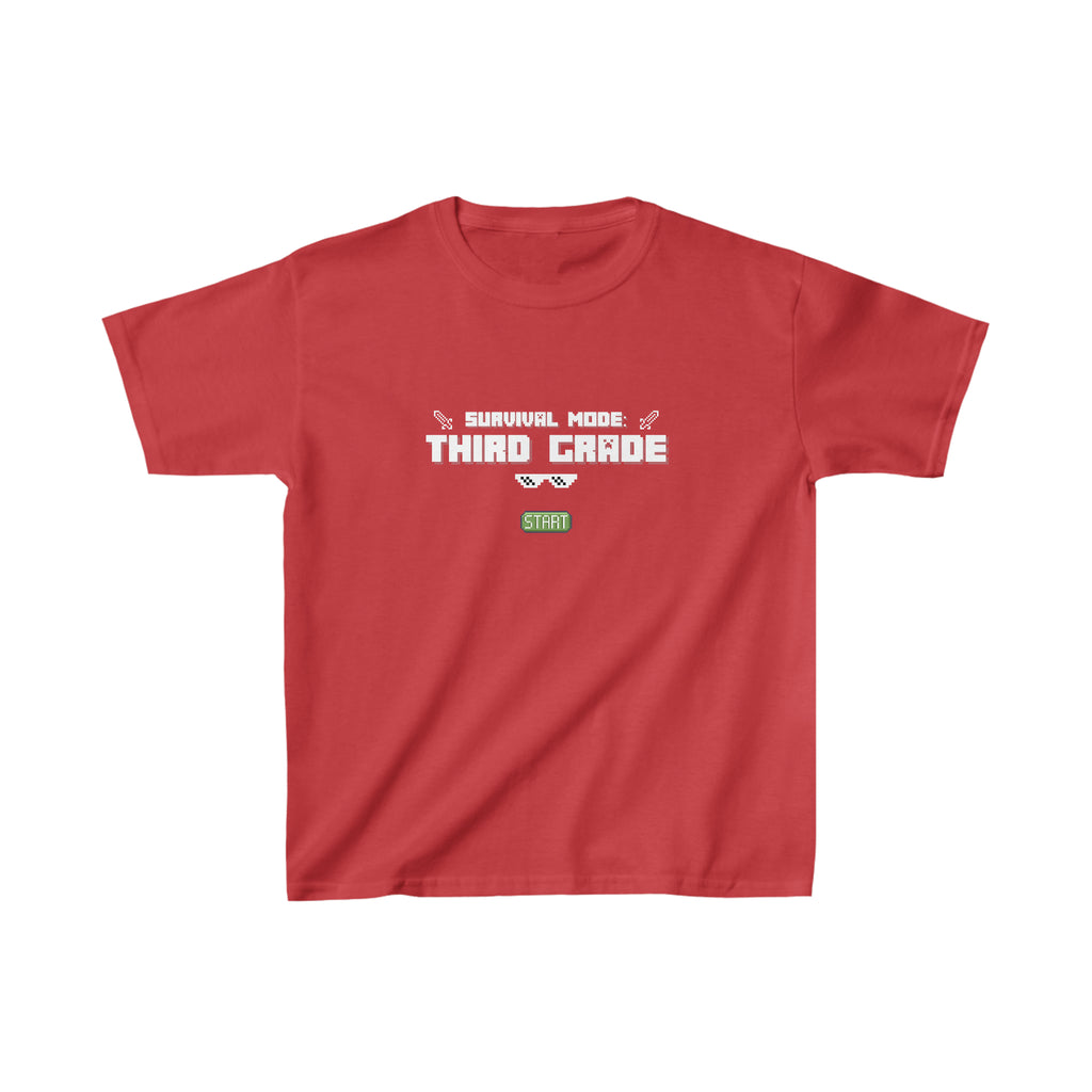 Survival Mode Third Grade Shirt | Minecraft Kids Heavy Cotton™ Tee