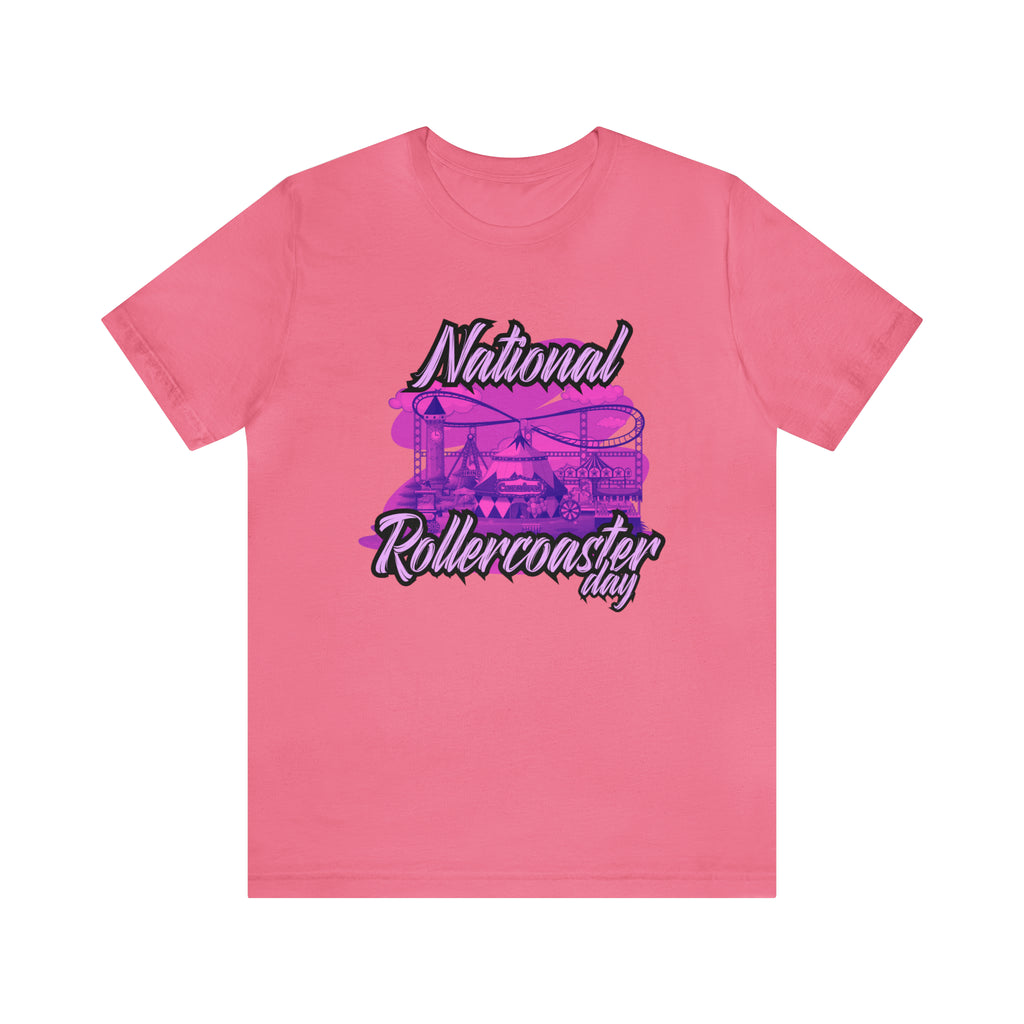National Rollercoaster Day Pink Shirt | Carnival Ride T-Shirt