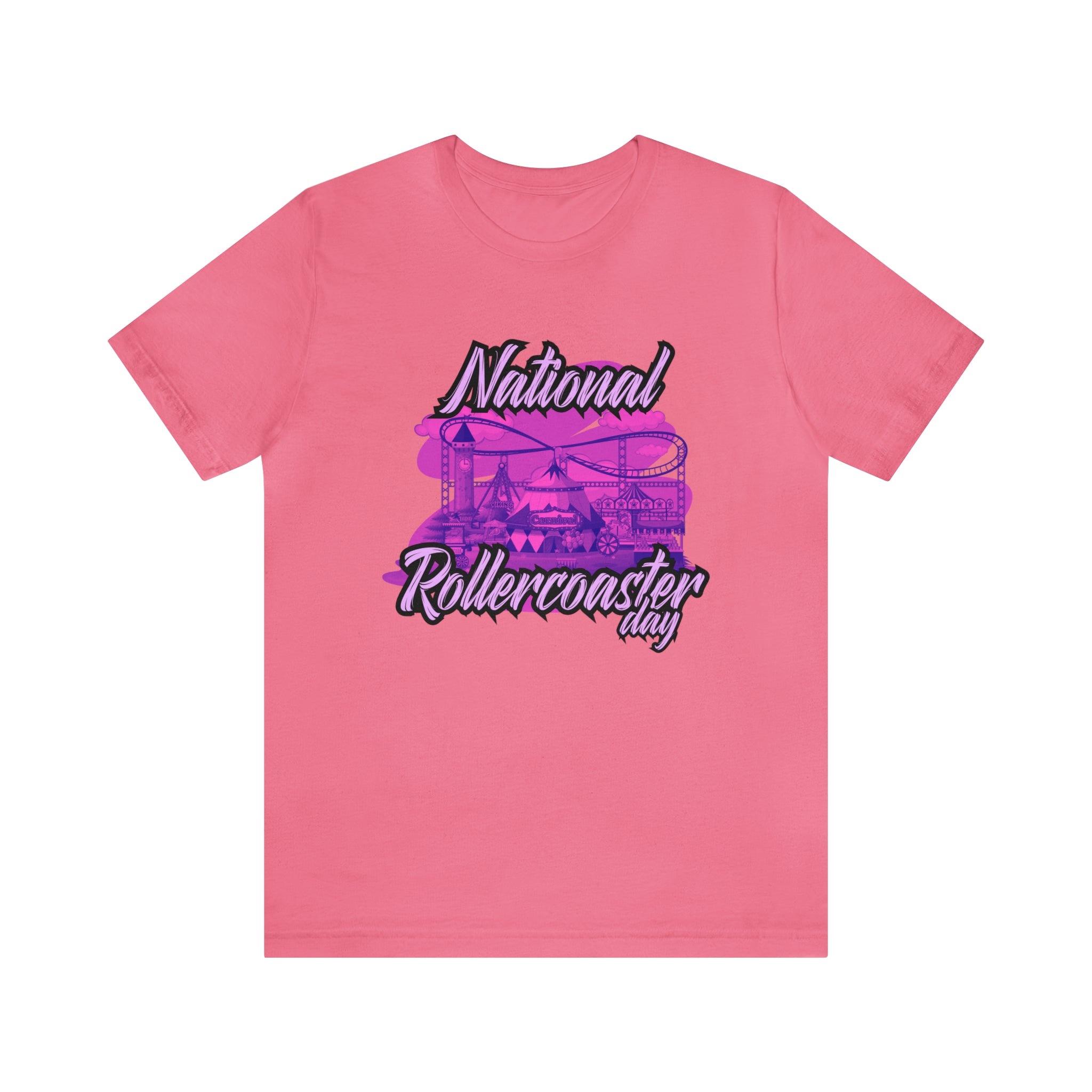 National Rollercoaster Day Pink Shirt | Carnival Ride T-Shirt