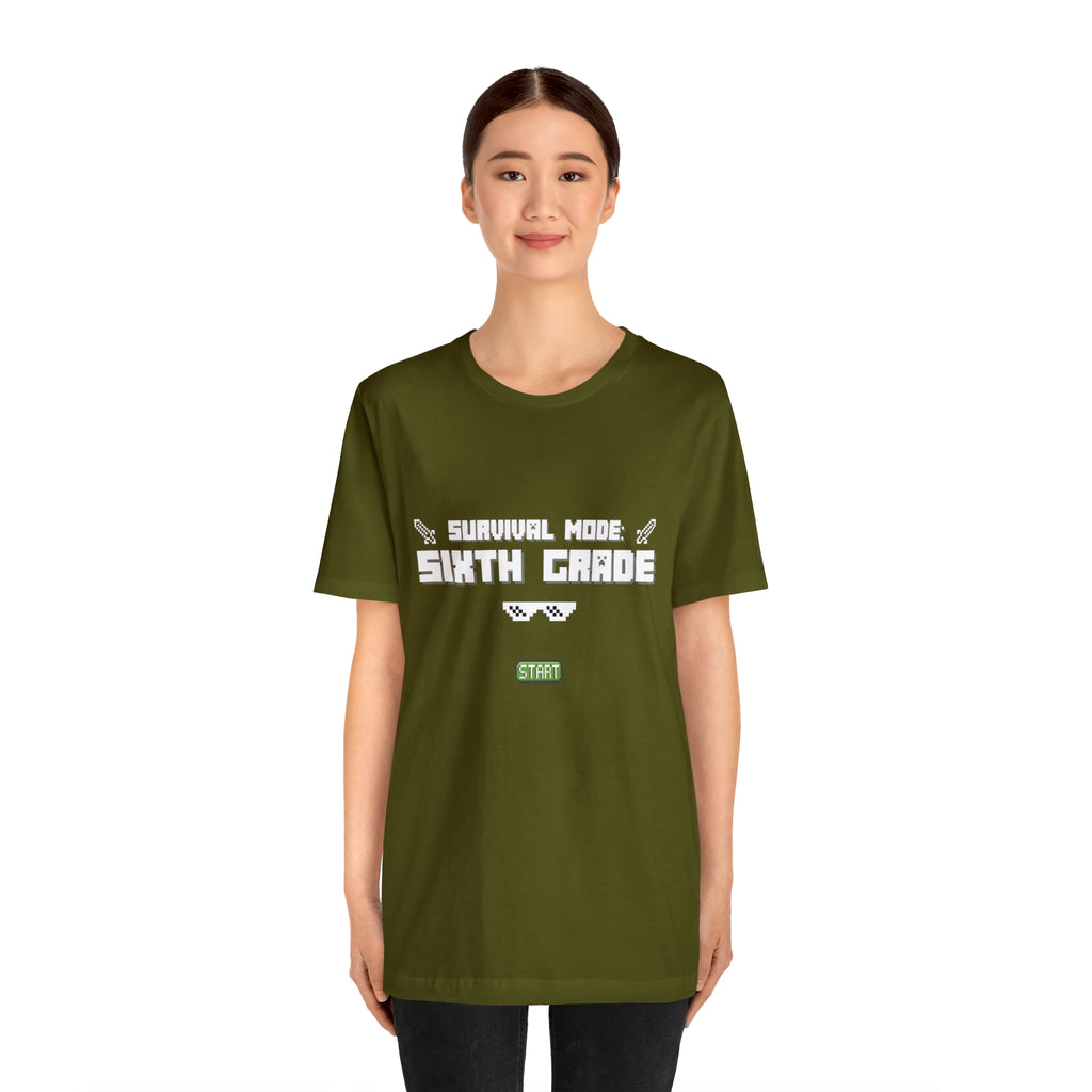 Sixth Grade Survival Mode Shirt | Minecraft School Unisex T-Shirt