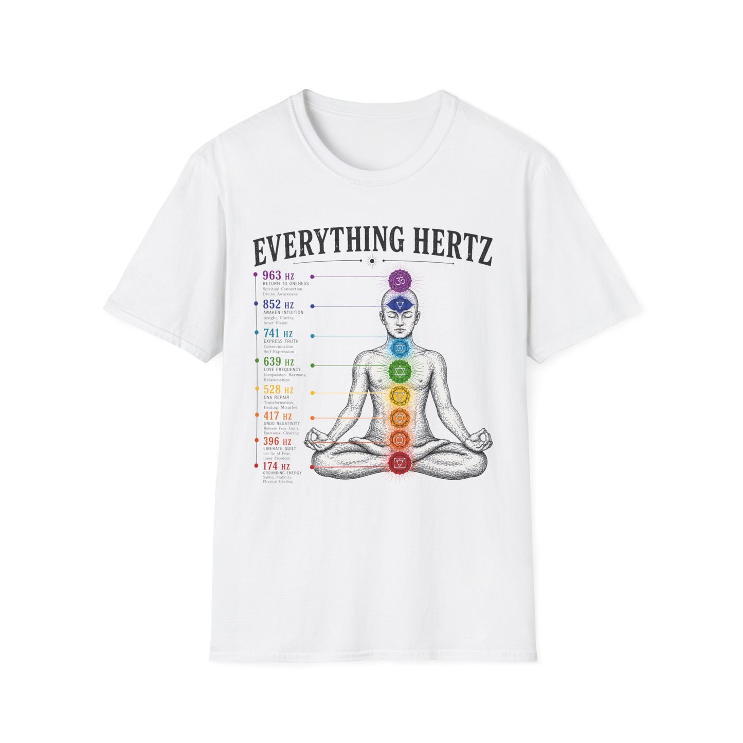 Chakra Frequency T-Shirt — "Everything Hertz" Meditation Tee