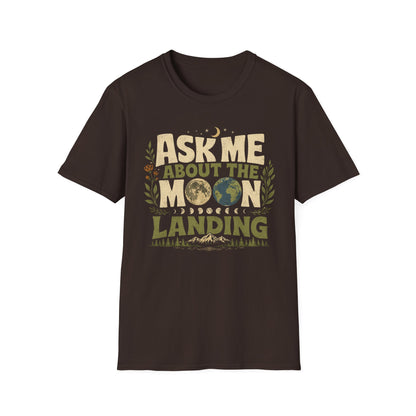 Ask Me About The Moon T-Shirt — Vintage Lunar Landing Graphic Tee