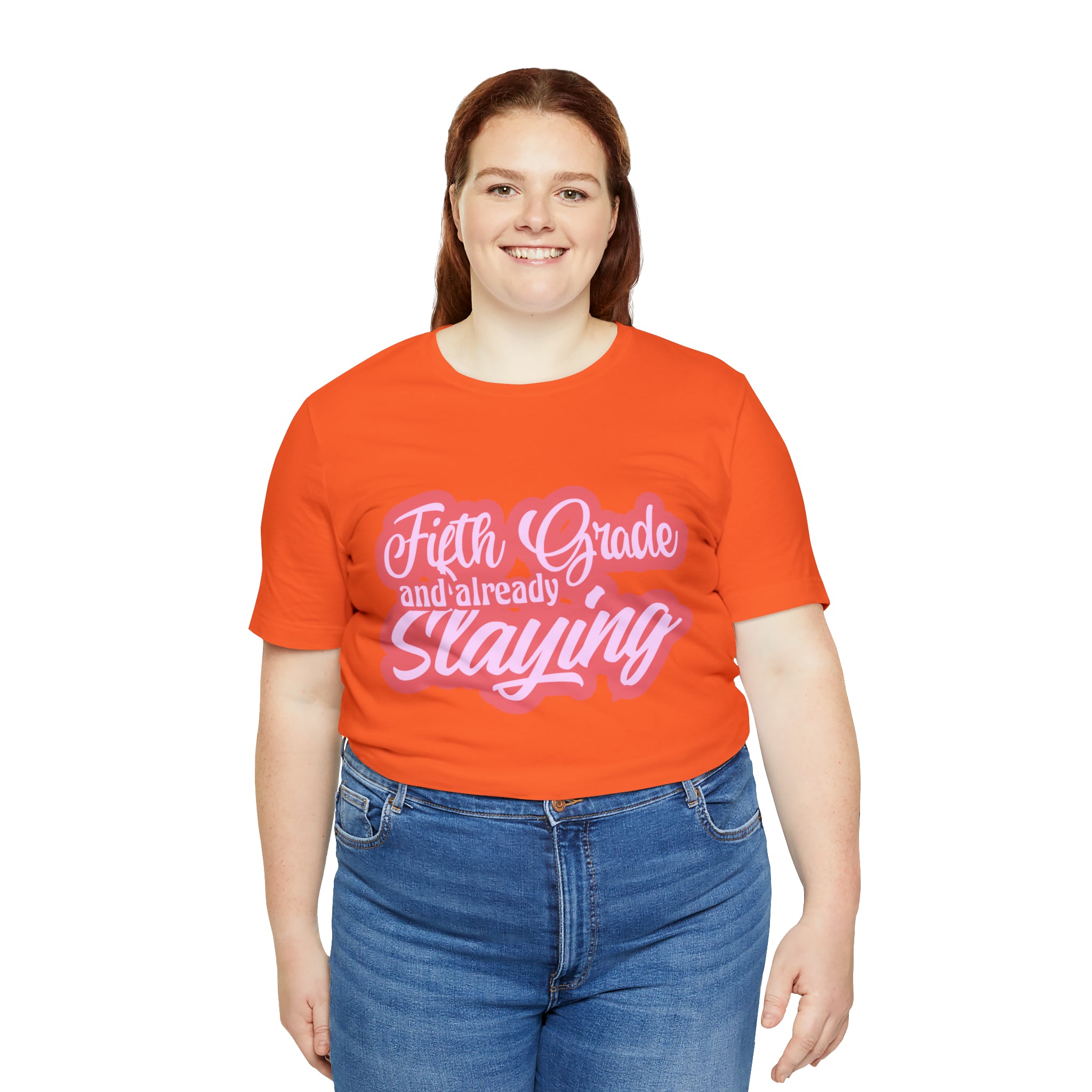 Slaying in Fifth Grade Shirt | Pink School Unisex T-Shirt